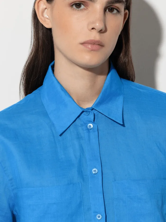 Luisa Cerano Azure Ramie Shirt 298331 3500 Col 0235