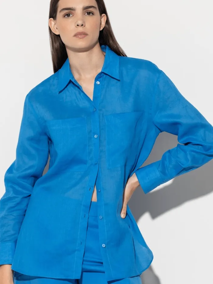 Luisa Cerano Azure Ramie Shirt 298331 3500 Col 0235