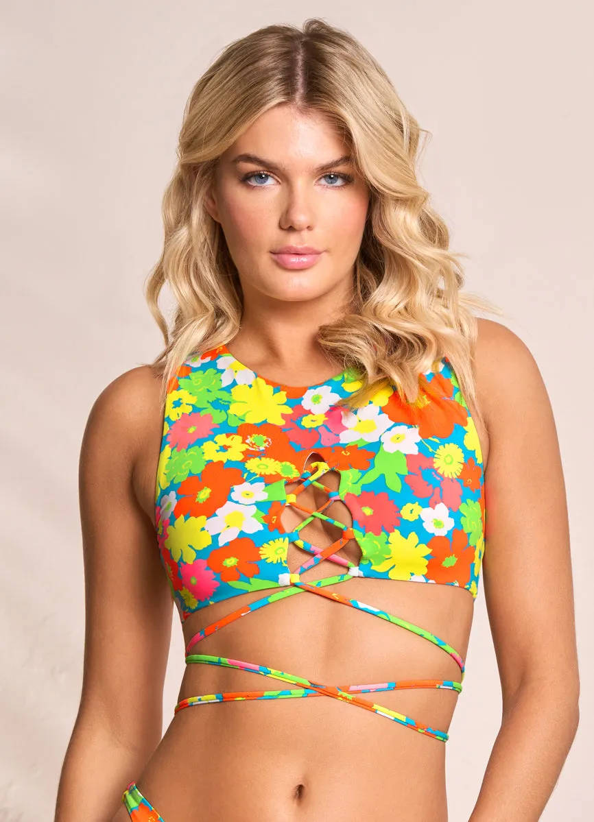 Maaji 90S Floral Chic High Neck Bikini Top