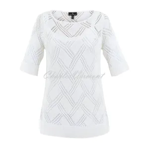 Marble Crochet Sweater Top - Style 7345-102 (Cream)