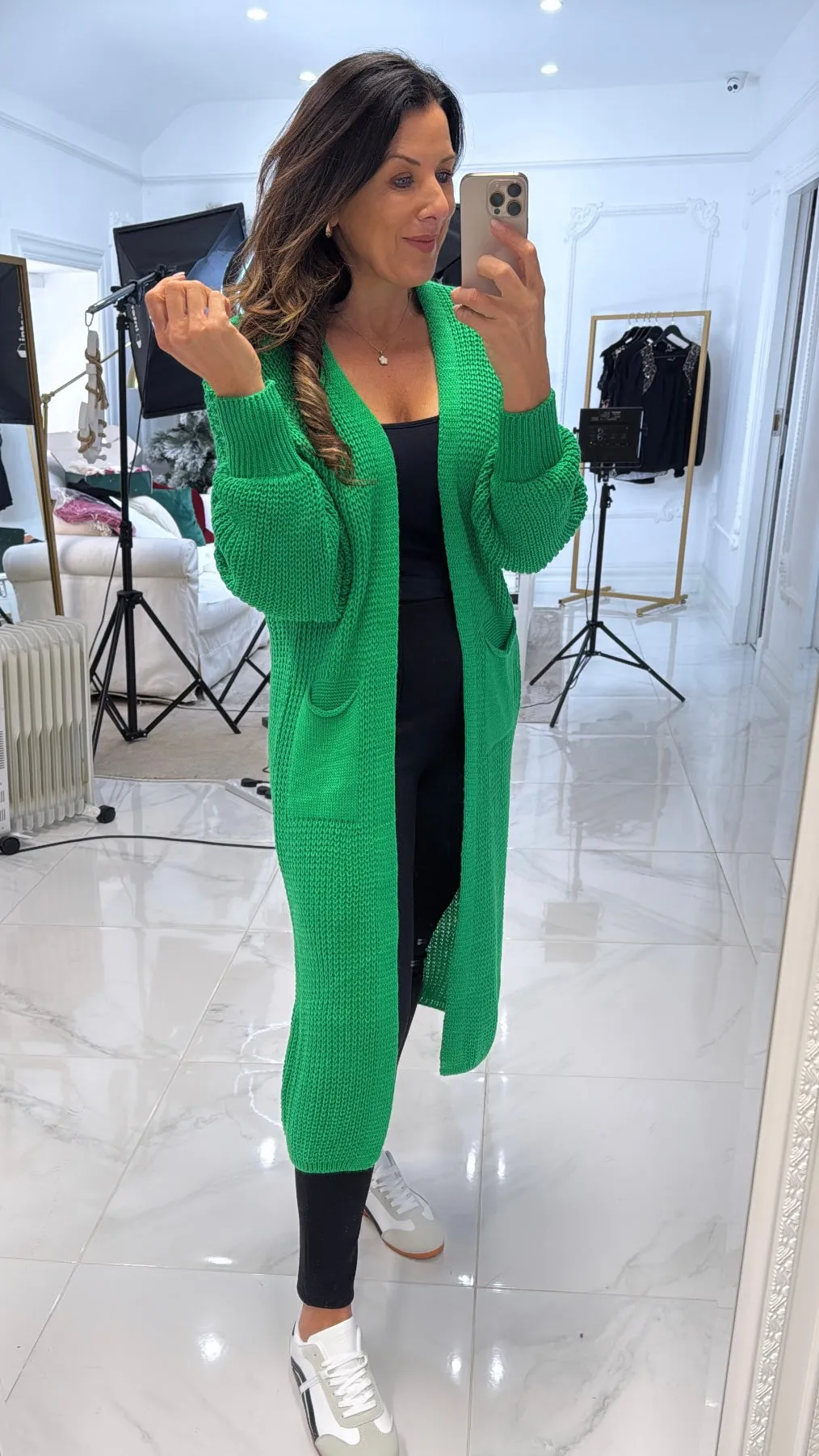 Margaret Green Longline Cardigan