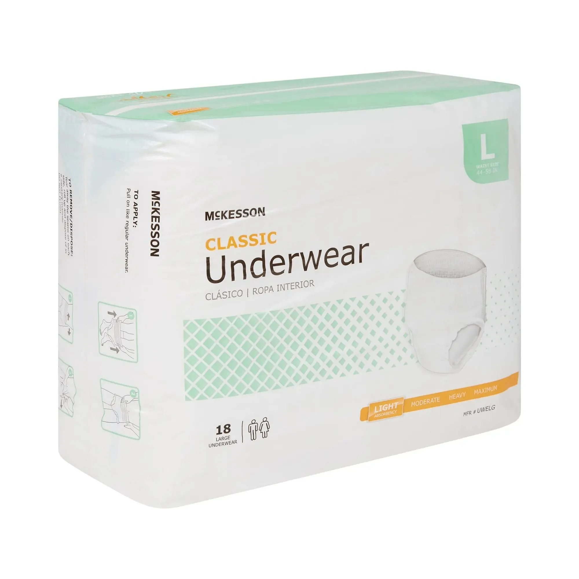 McKesson Classic Light Absorbent Underwear, Large