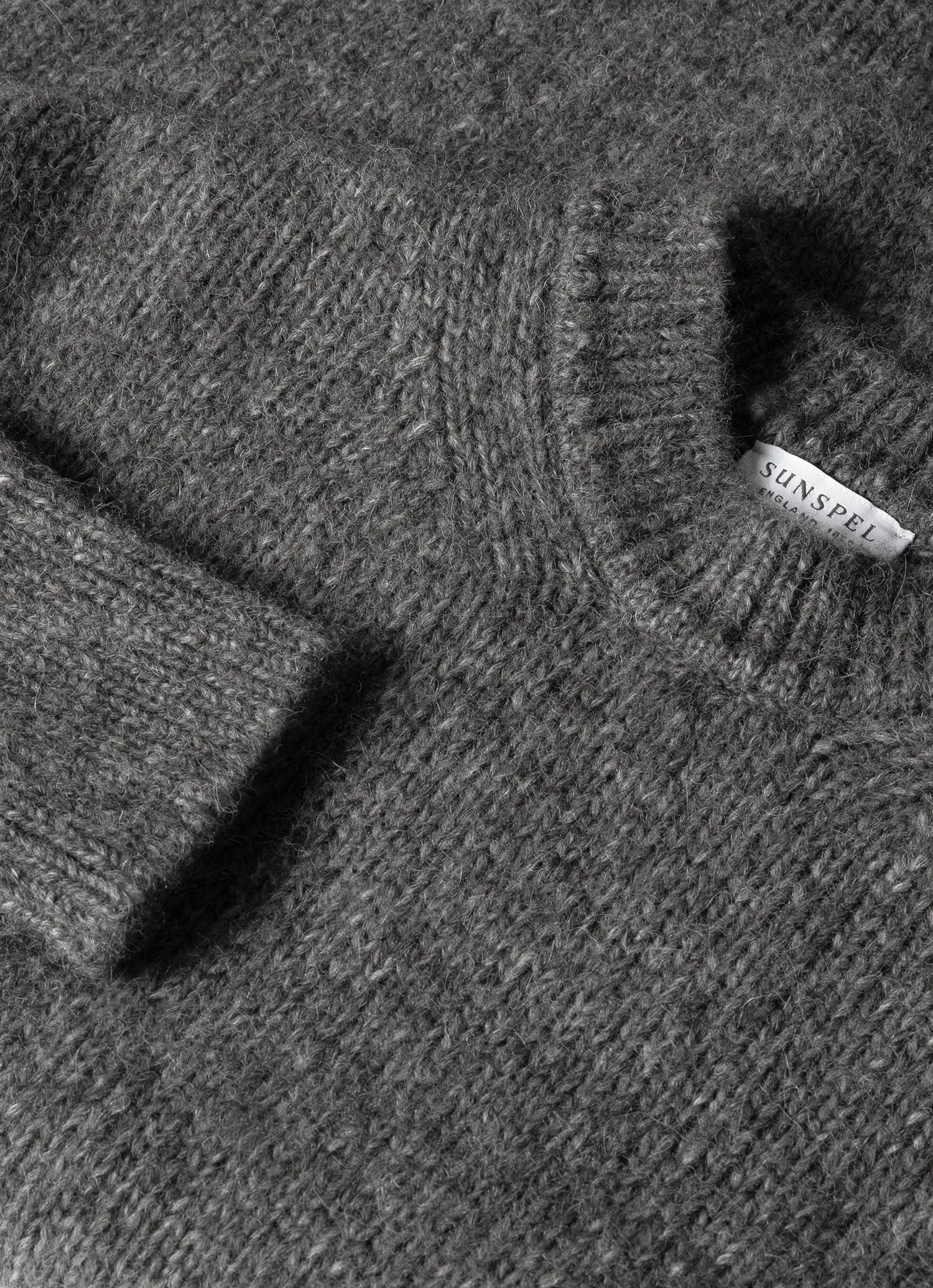 Men's Alpaca Wool Jumper in Charcoal Melange