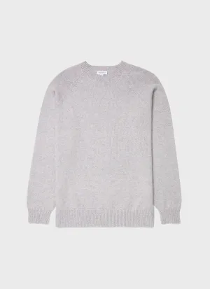 Men's Lambswool Crew Neck Jumper in Pink Smoke Twist