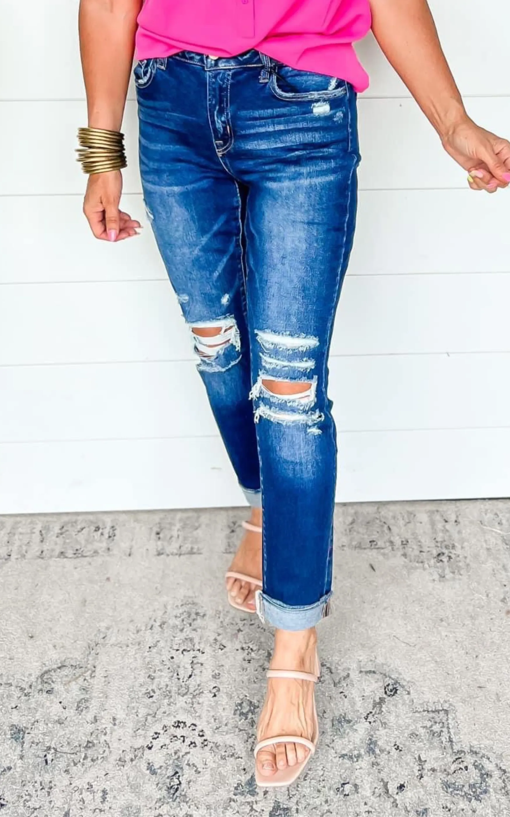 Mica | The Hannah High Rise Boyfriend Crop w/ Cuff Denim Jeans*