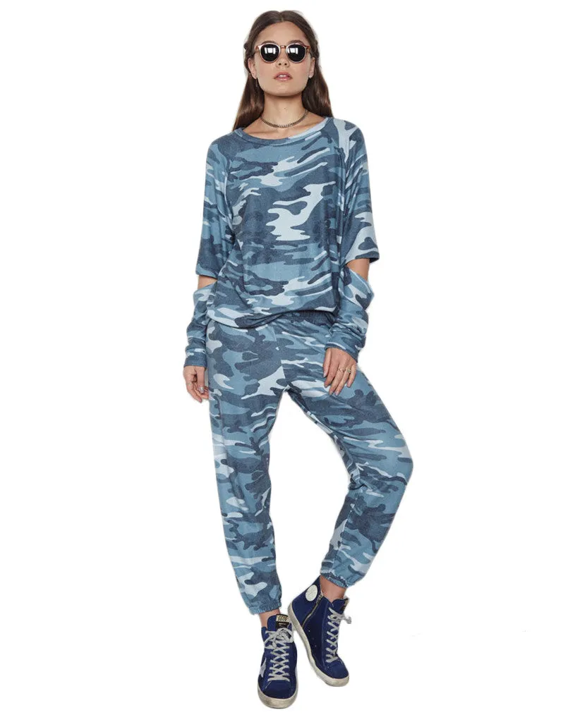 Michael Lauren Briggs Pullover w/Elbow Slits in Ocean Camo