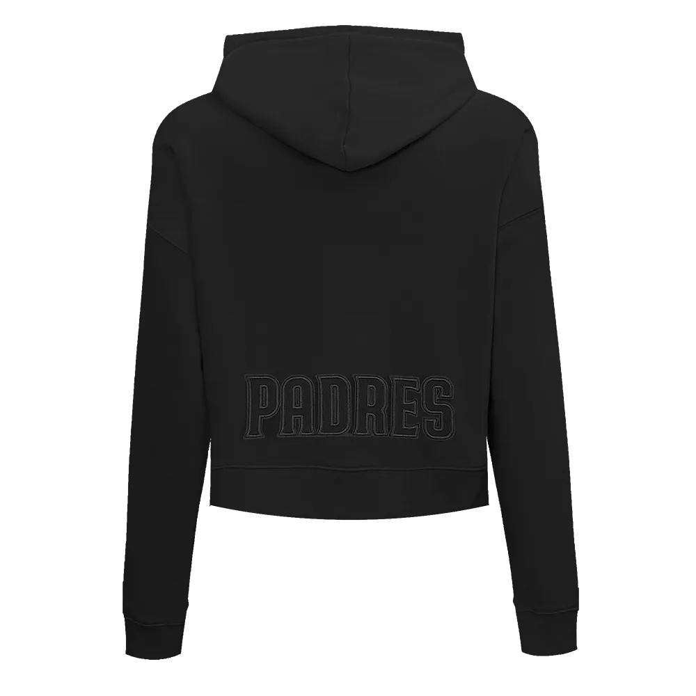 MLB SAN DIEGO PADRES NEUTRAL WOMEN'S CROPPED PO HOODIE (BLACK)