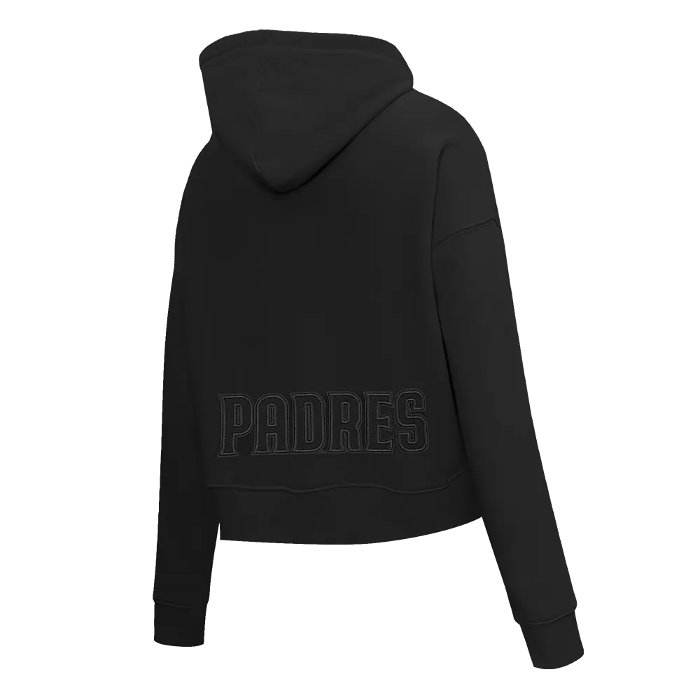 MLB SAN DIEGO PADRES NEUTRAL WOMEN'S CROPPED PO HOODIE (BLACK)