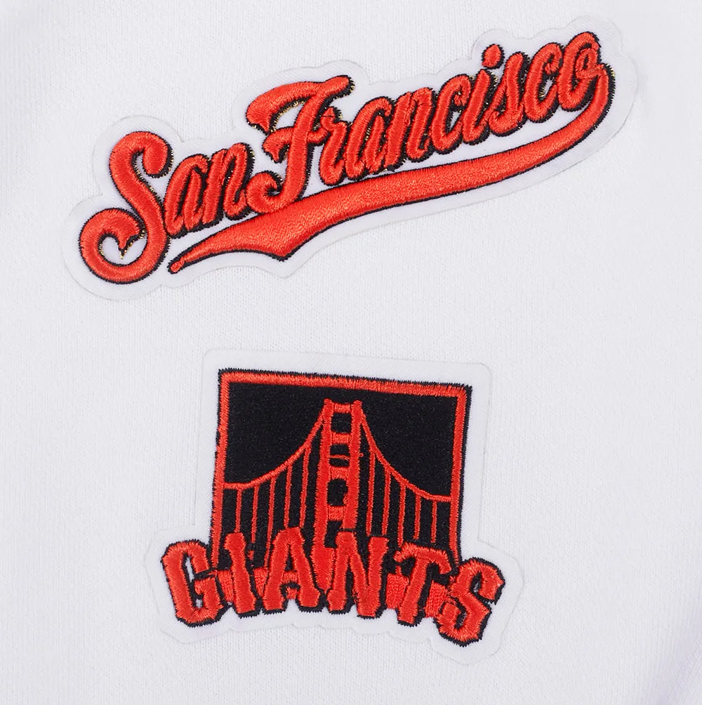 MLB SAN FRANCISCO GIANTS CLASSIC WOMEN'S CROPPED PO HOODIE (WHITE)