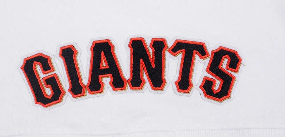 MLB SAN FRANCISCO GIANTS CLASSIC WOMEN'S CROPPED PO HOODIE (WHITE)