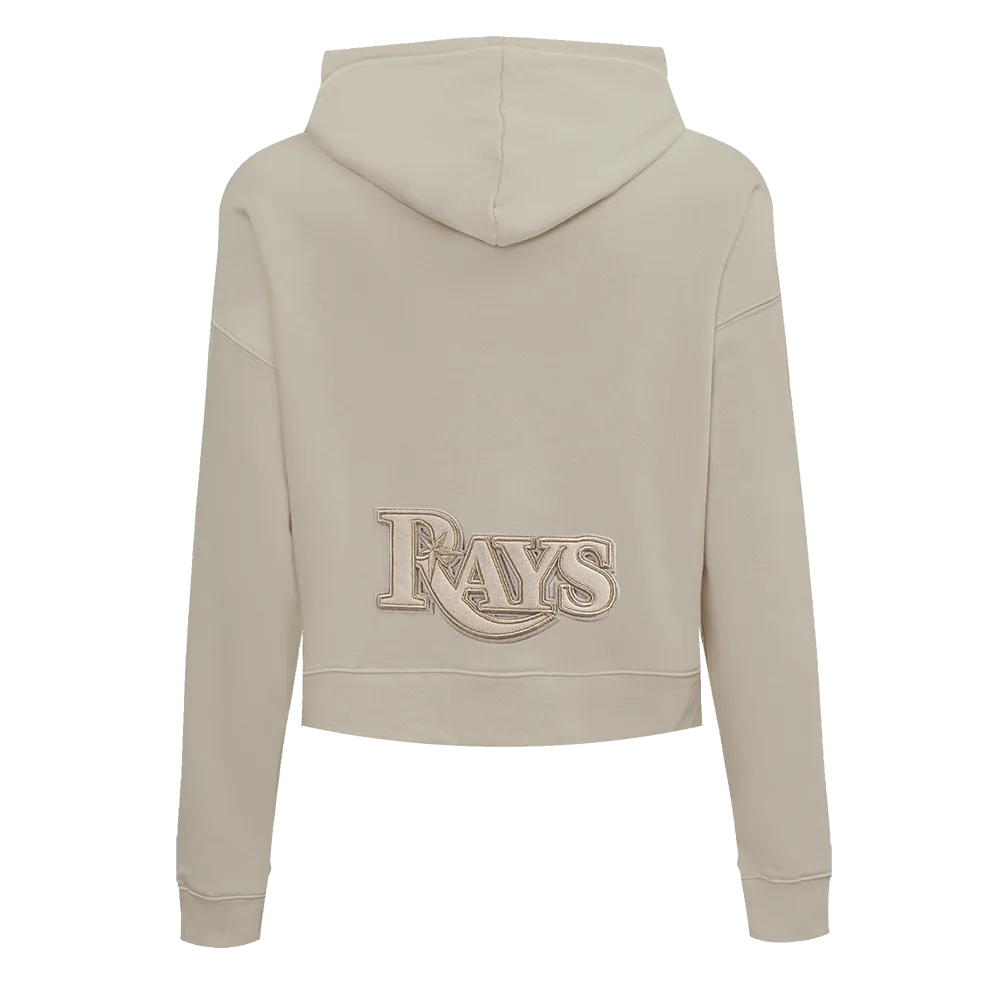 MLB TAMPA BAY RAYS NEUTRAL WOMEN'S CROPPED PO HOODIE (TAUPE)