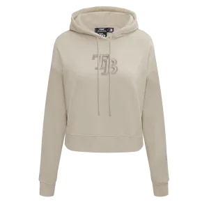 MLB TAMPA BAY RAYS NEUTRAL WOMEN'S CROPPED PO HOODIE (TAUPE)