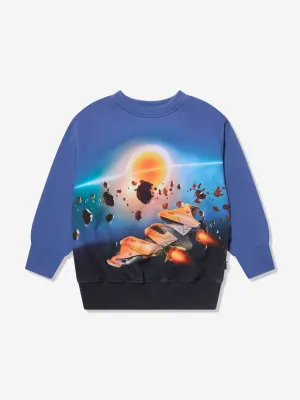 Molo Boys Space Flight Sweatshirt in Blue