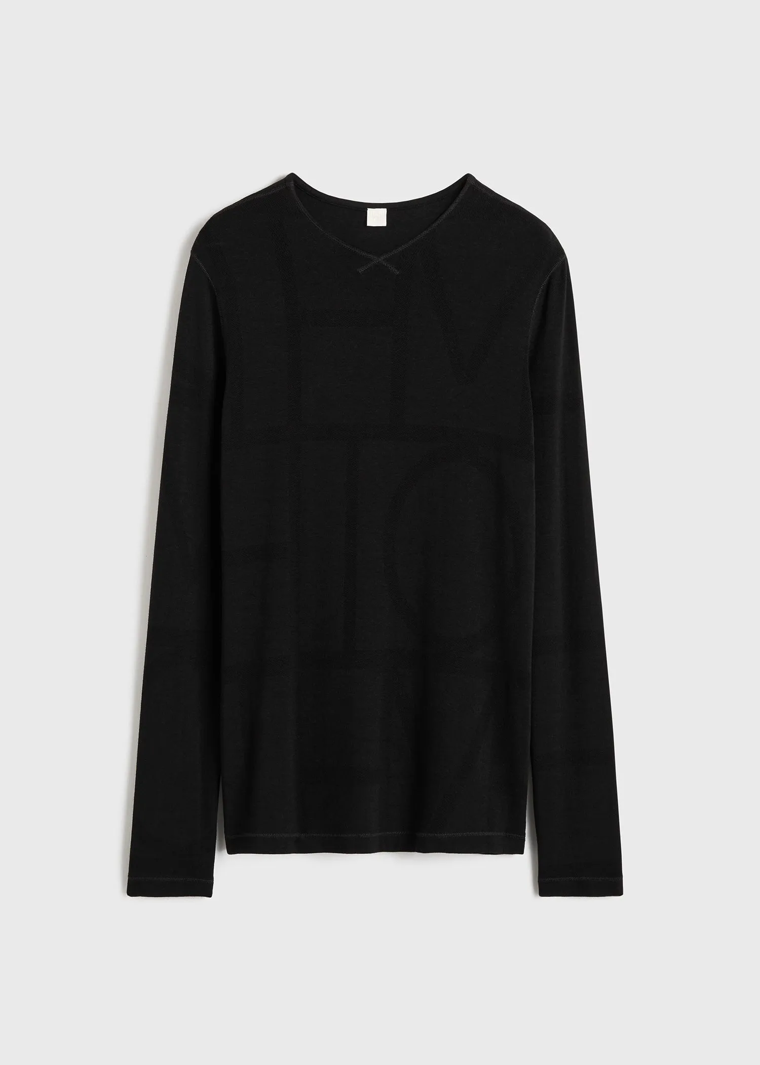 Monogram knit top black