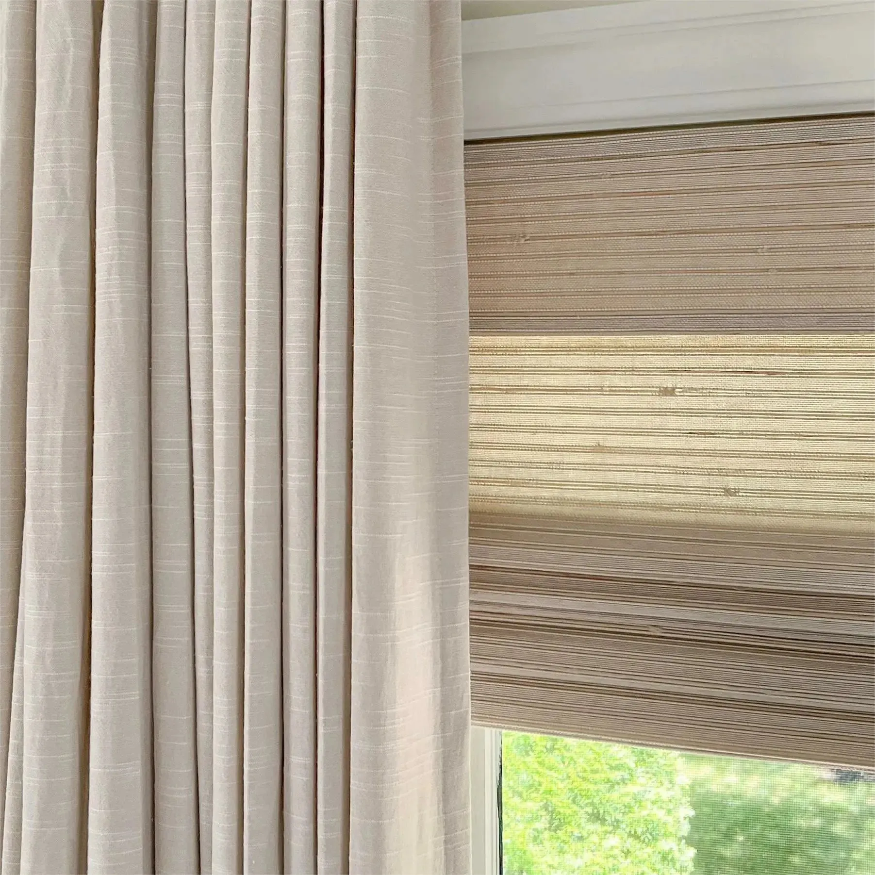 Natural Paper Bamboo Woven Shade - Marble White