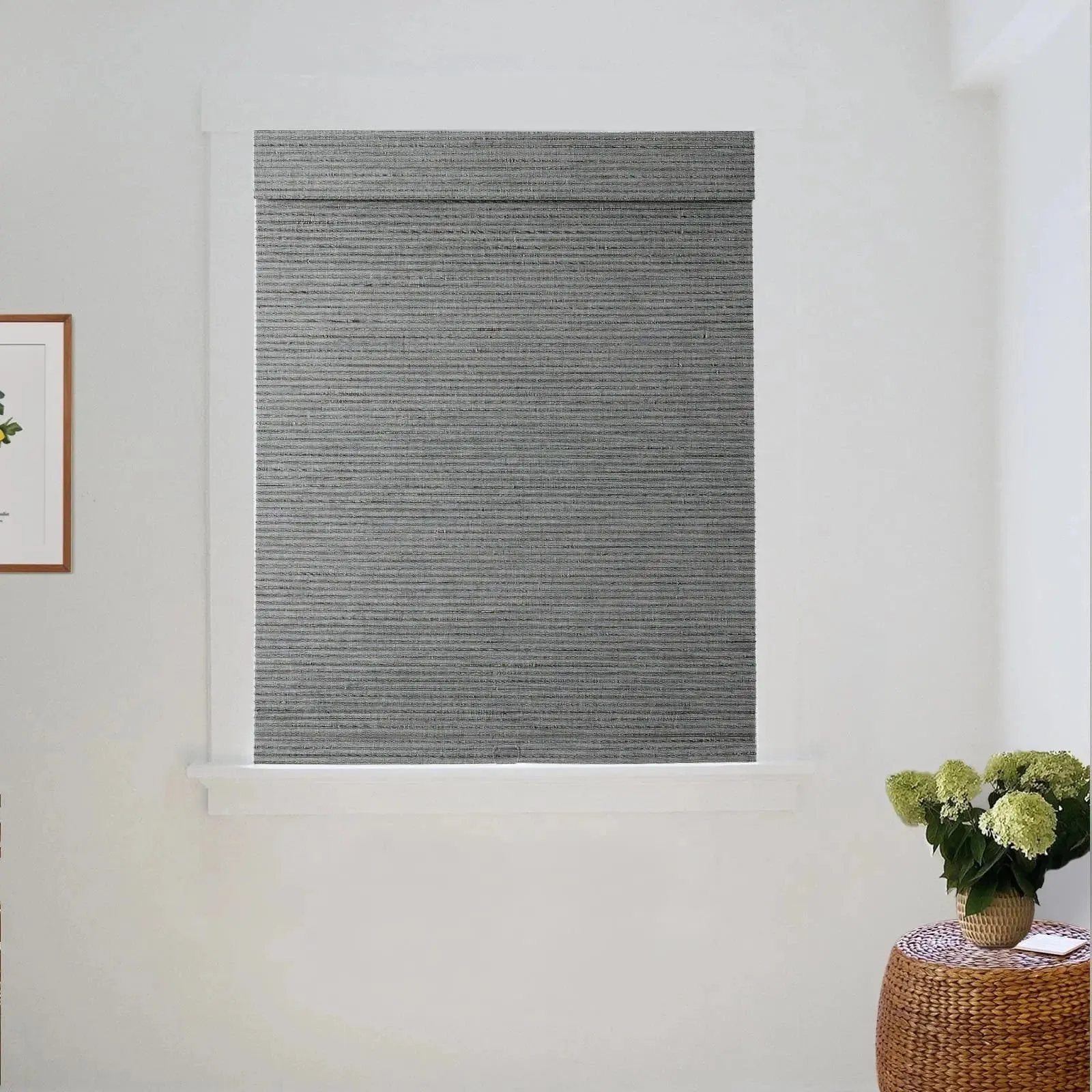 Natural Paper Bamboo Woven Shade - Sky Blue