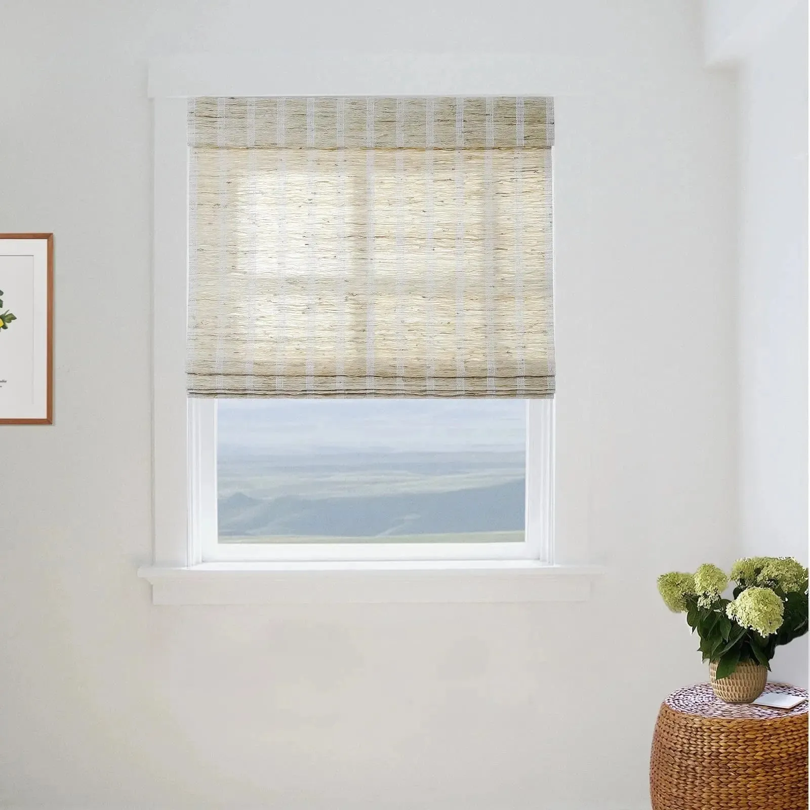 Natural Ramie Bamboo Woven Shade - Shell