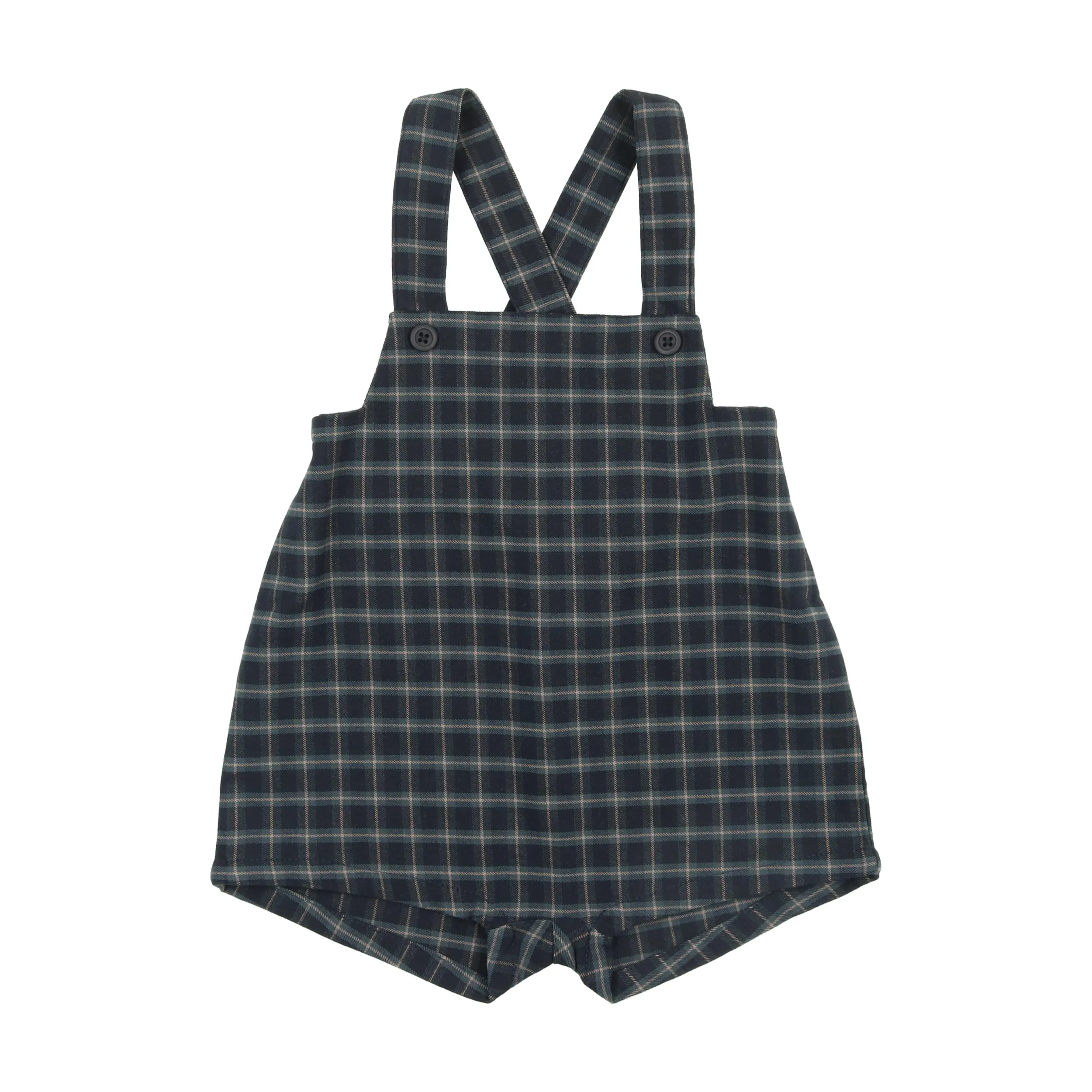 Navy Plaid Overall