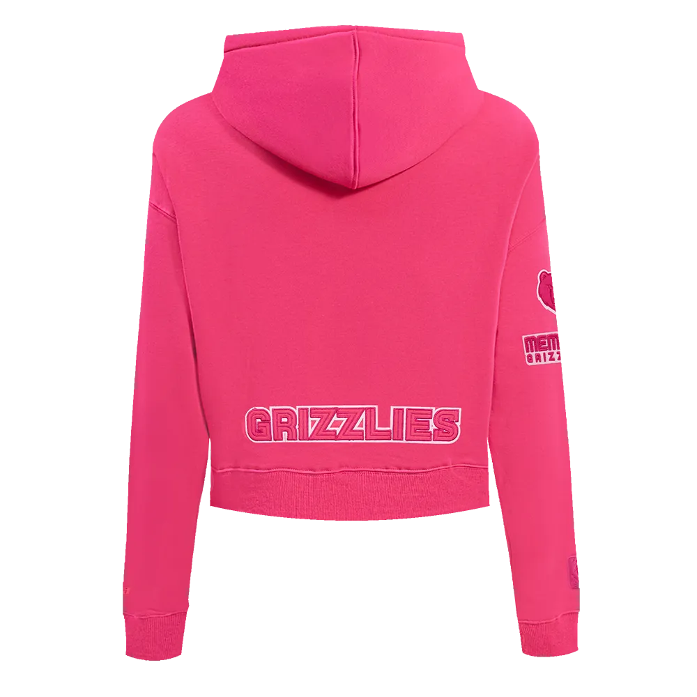 NBA MEMPHIS GRIZZLIES TRIPLE PINK WOMEN'S FLC CROPPED PO HOODIE (BEETROOT PURPLE)