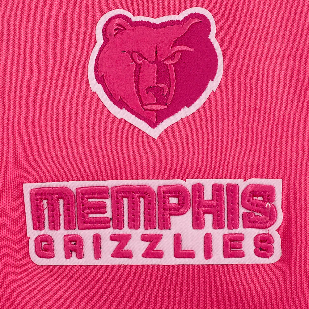 NBA MEMPHIS GRIZZLIES TRIPLE PINK WOMEN'S FLC CROPPED PO HOODIE (BEETROOT PURPLE)