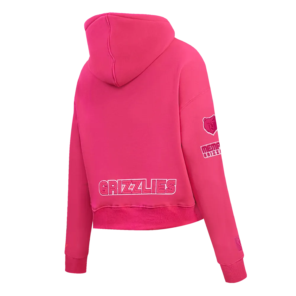 NBA MEMPHIS GRIZZLIES TRIPLE PINK WOMEN'S FLC CROPPED PO HOODIE (BEETROOT PURPLE)