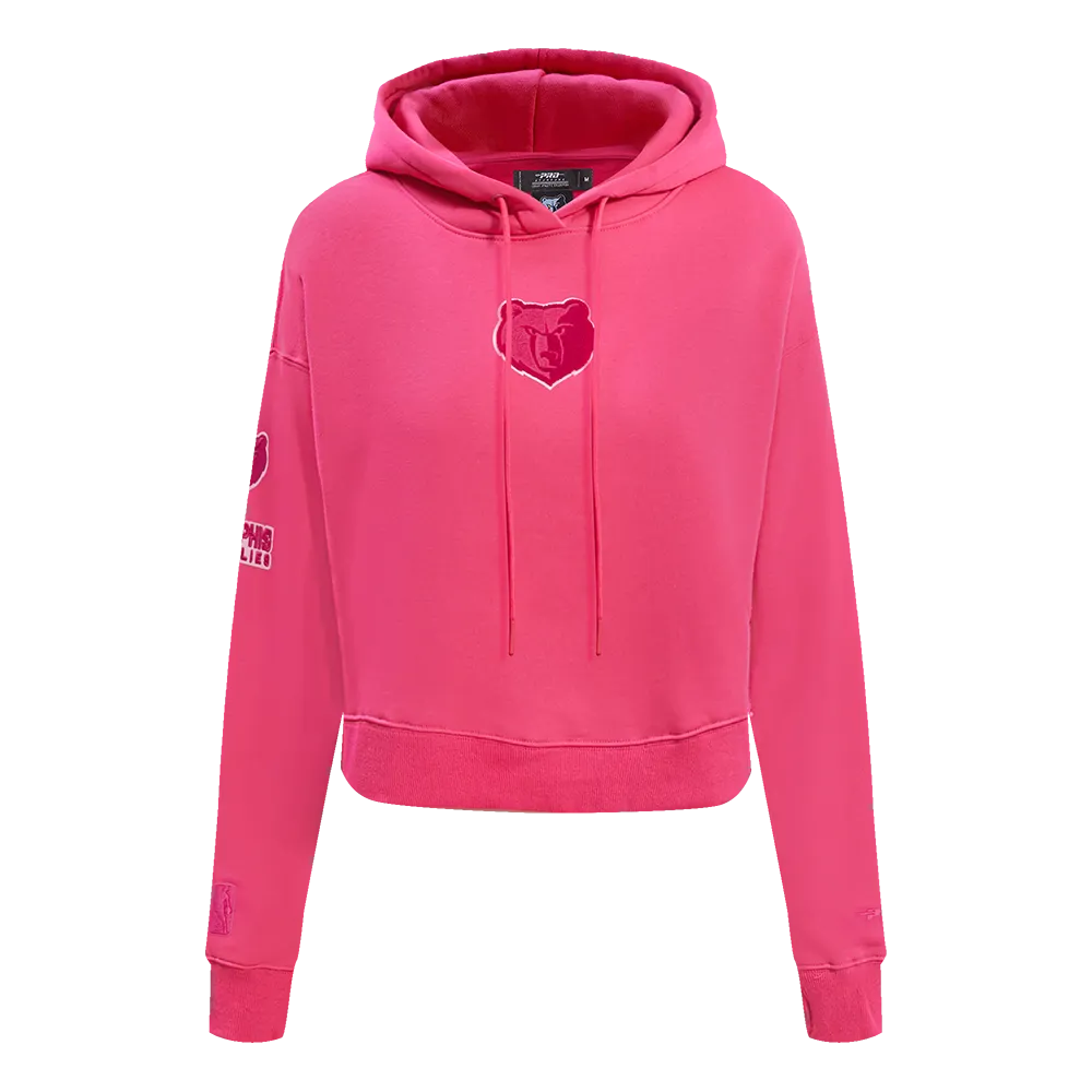 NBA MEMPHIS GRIZZLIES TRIPLE PINK WOMEN'S FLC CROPPED PO HOODIE (BEETROOT PURPLE)