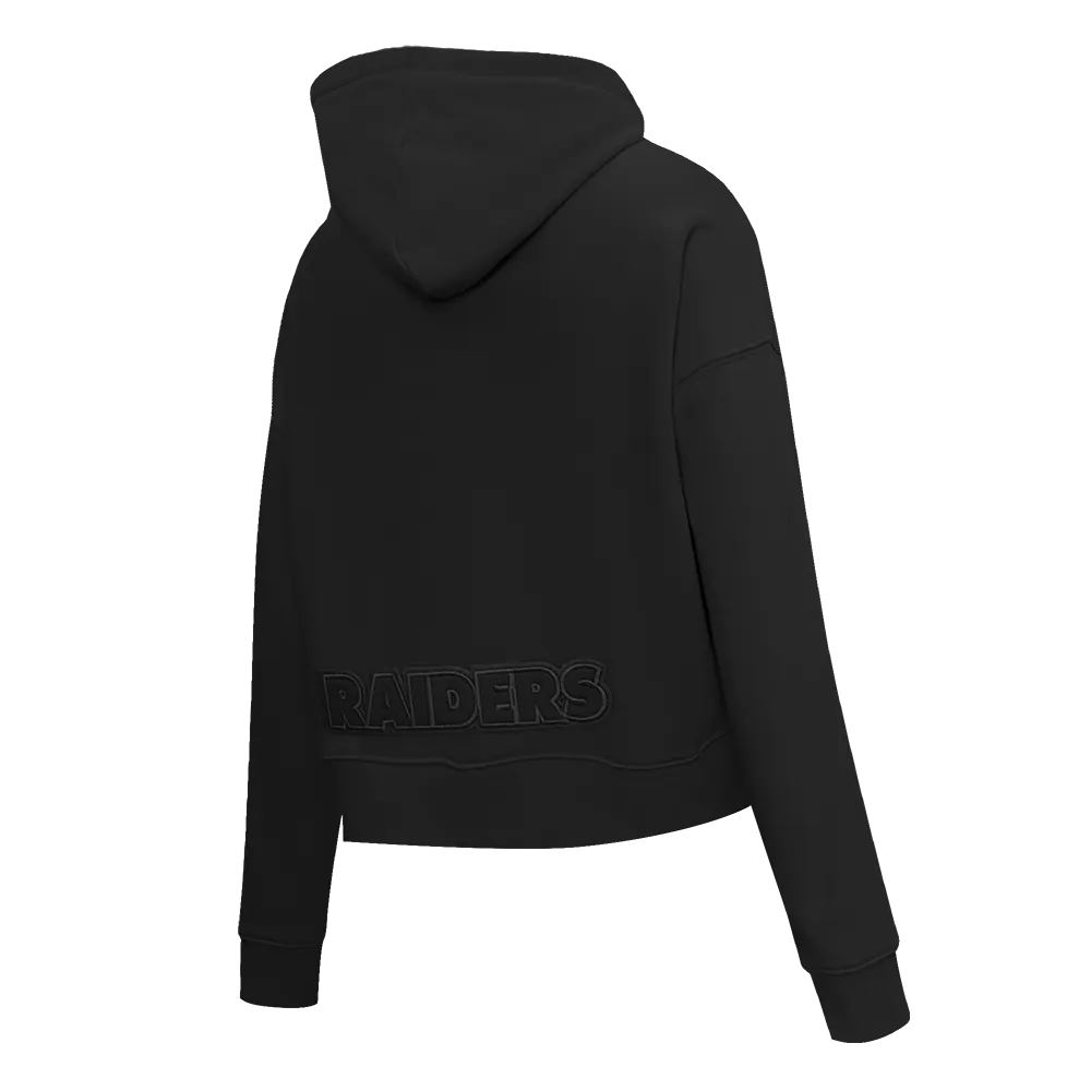 NFL LAS VEGAS RAIDERS NEUTRAL WOMEN'S CROPPED PO HOODIE (BLACK)