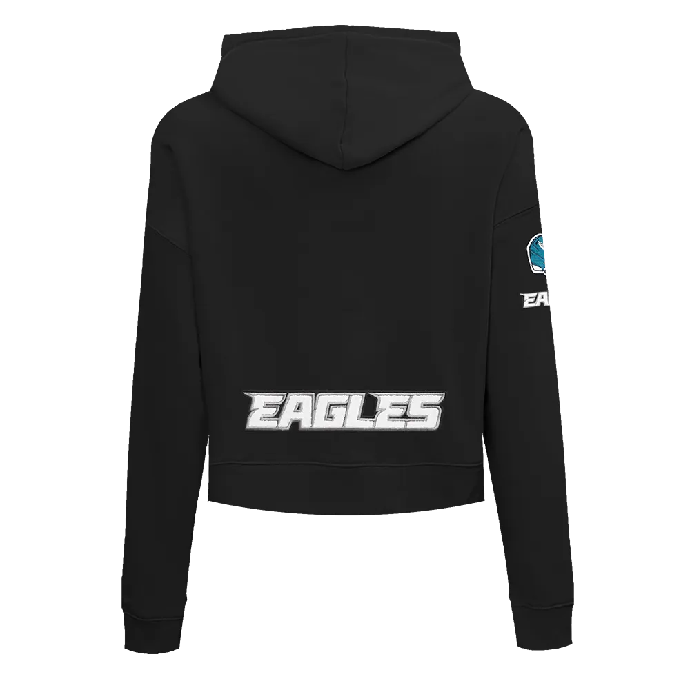 NFL PHILADELPHIA EAGLES CLASSIC WOMEN'S FLC CROPPED PO HOODIE (BLACK)