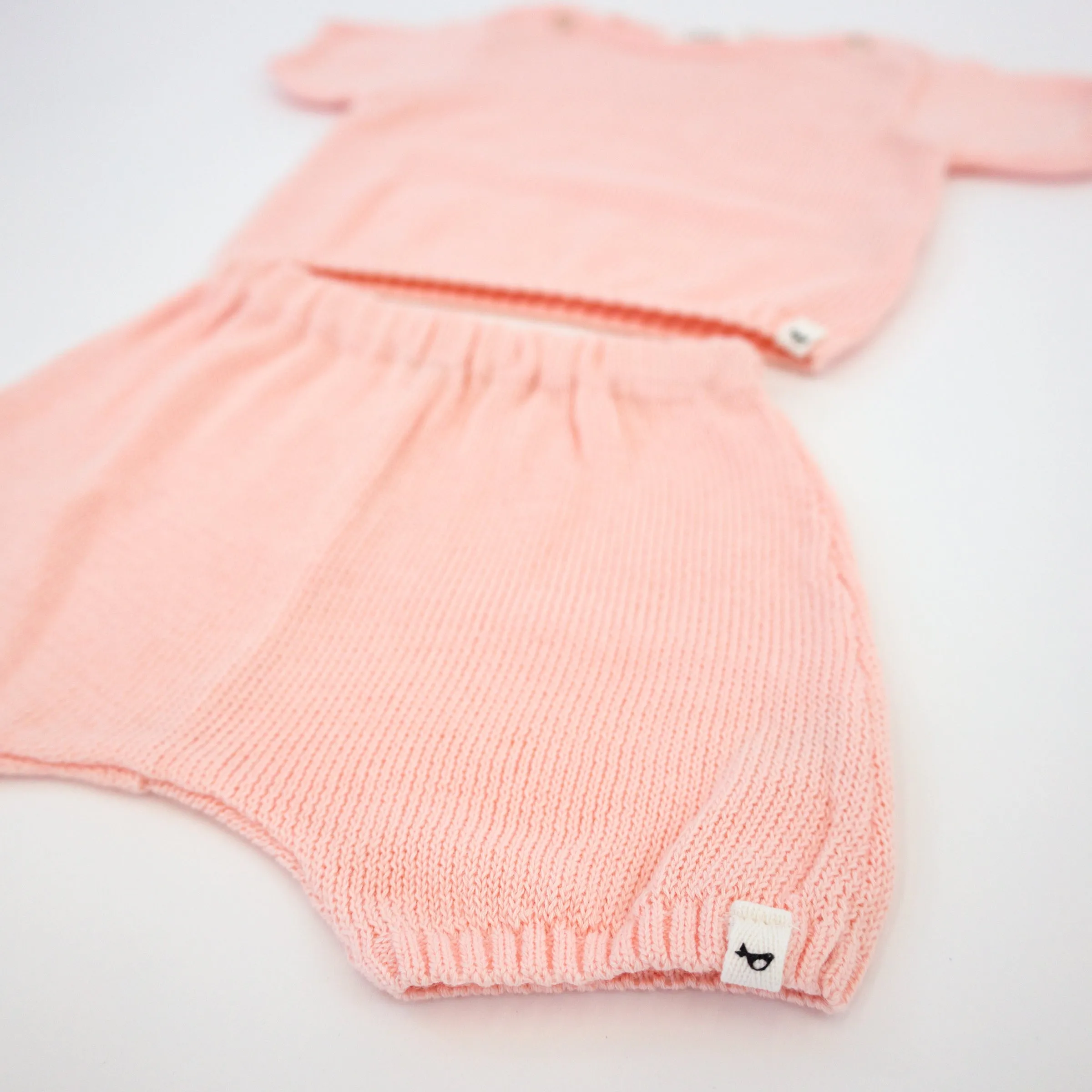 oh baby! Country Club Knitted Short Set - Pale Pink