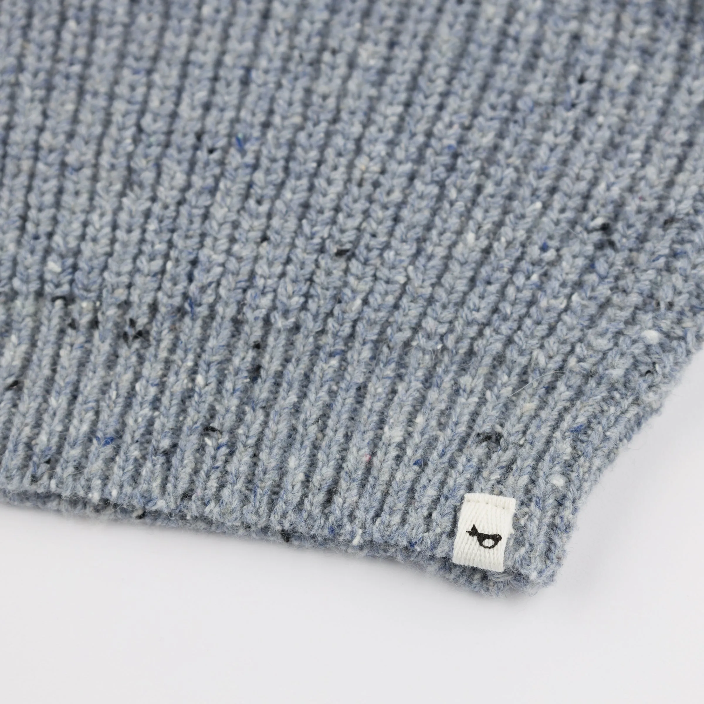 oh baby! Speckle Knit Grandpa Knitted Pullover Sweater - Ocean