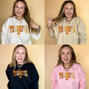 Online Exclusive | Thankful Fall Pumpkin Graphic Sweatshirt in Multiple Color Options