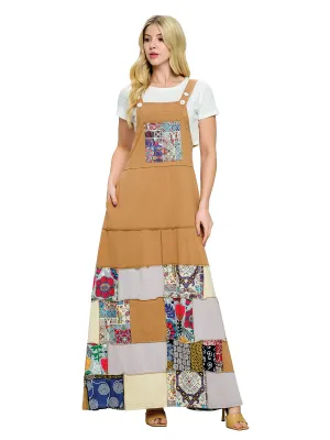 Overall Floral Patchwork  Maxi Dress