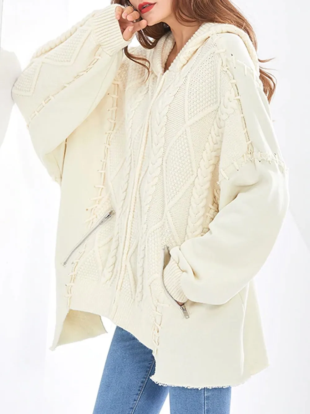 Oversized Cable Knitted Cardigan