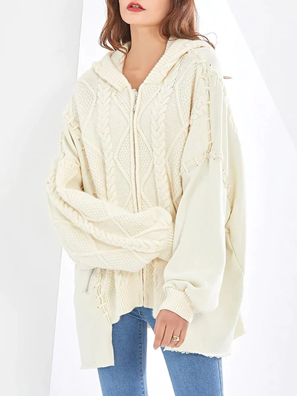 Oversized Cable Knitted Cardigan