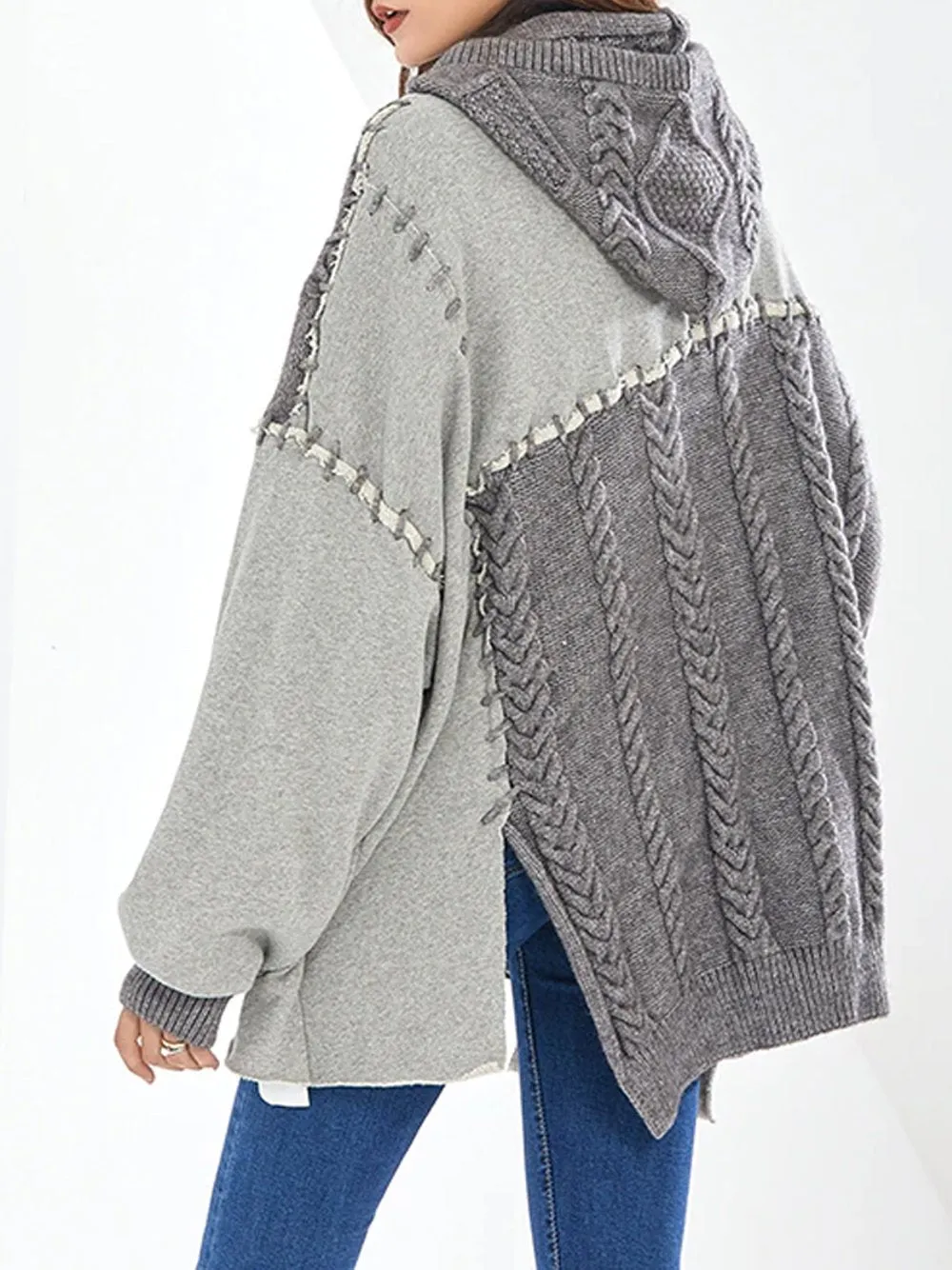 Oversized Cable Knitted Cardigan