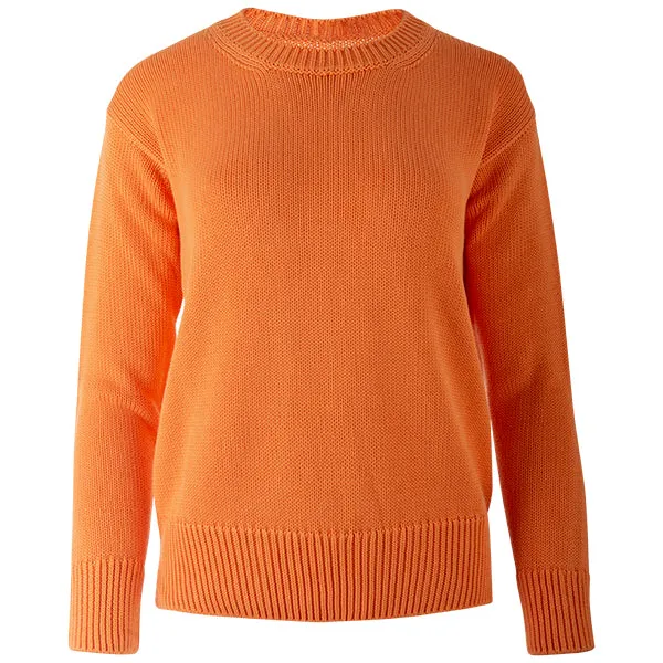 Oversized Round Neck Pullover in Arancia