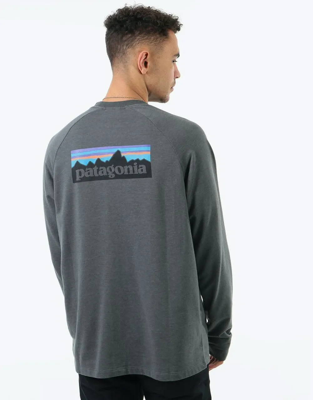 Patagonia P-6 Logo Lightweight Crew Sweatshirt - Forge Grey