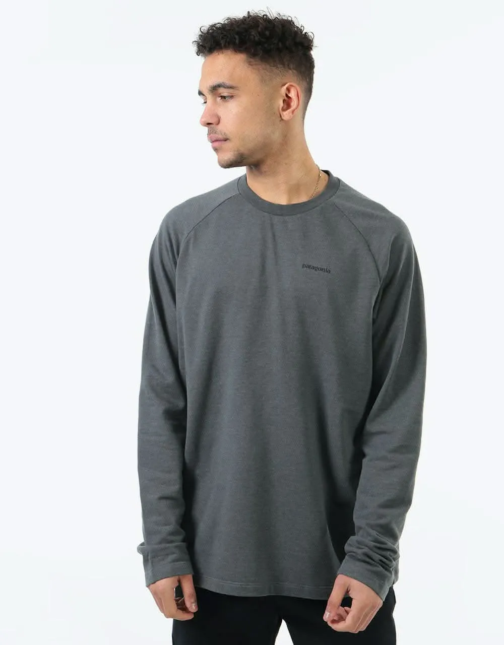 Patagonia P-6 Logo Lightweight Crew Sweatshirt - Forge Grey