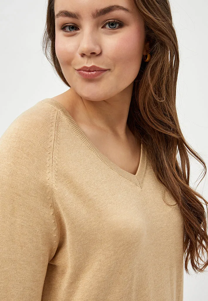 PCTana Pullover Curve - Warm Sand Melange