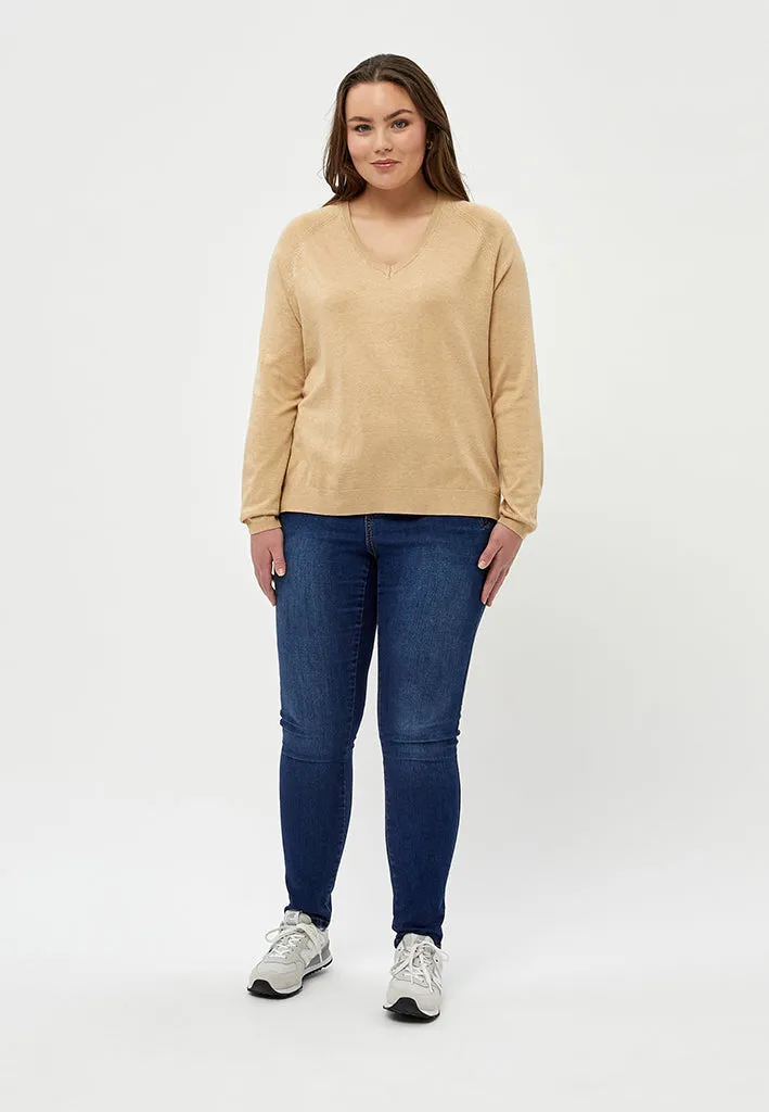 PCTana Pullover Curve - Warm Sand Melange