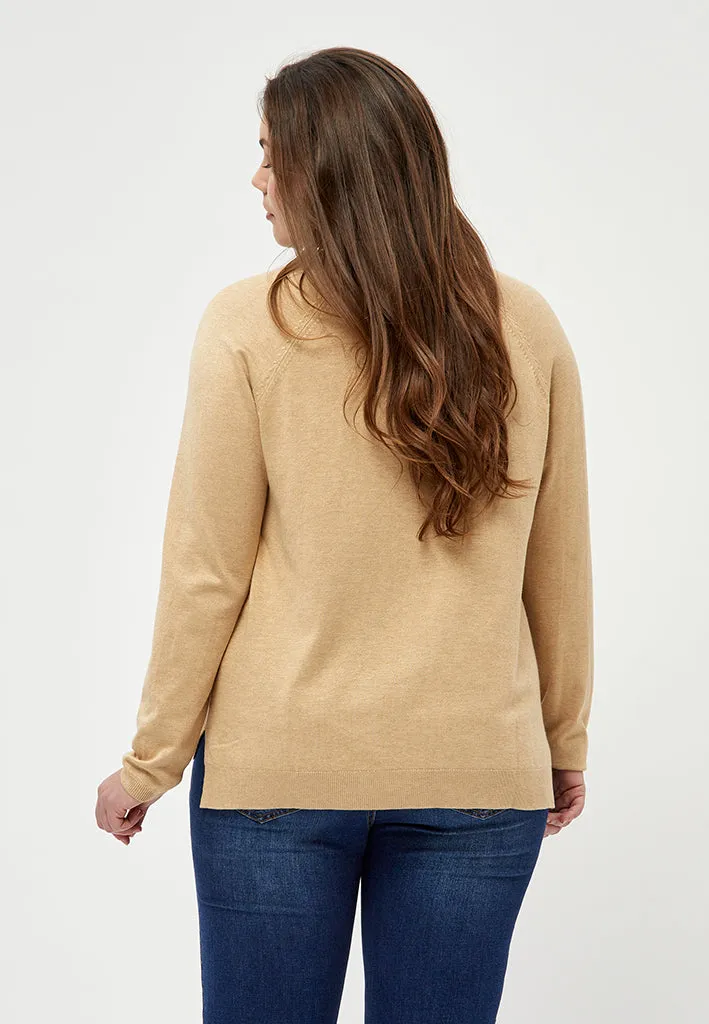 PCTana Pullover Curve - Warm Sand Melange