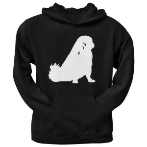 Pekingese Silhouette Black Adult Hoodie