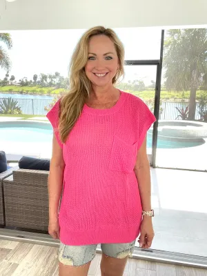 Pink Petunia Knit Top