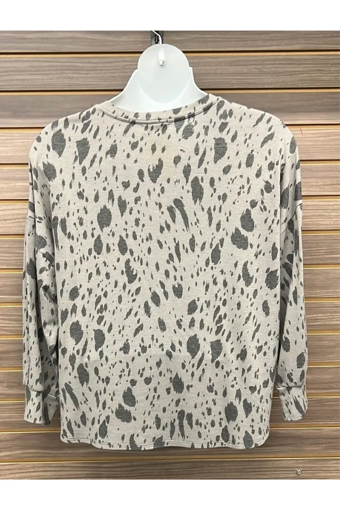 Plus Leopard Print Sweatshirt