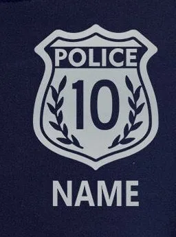 Police Birthday Youth Sized Hoodie in Navy with Badge, Age and Personalized Name - Optional Police Department on Back