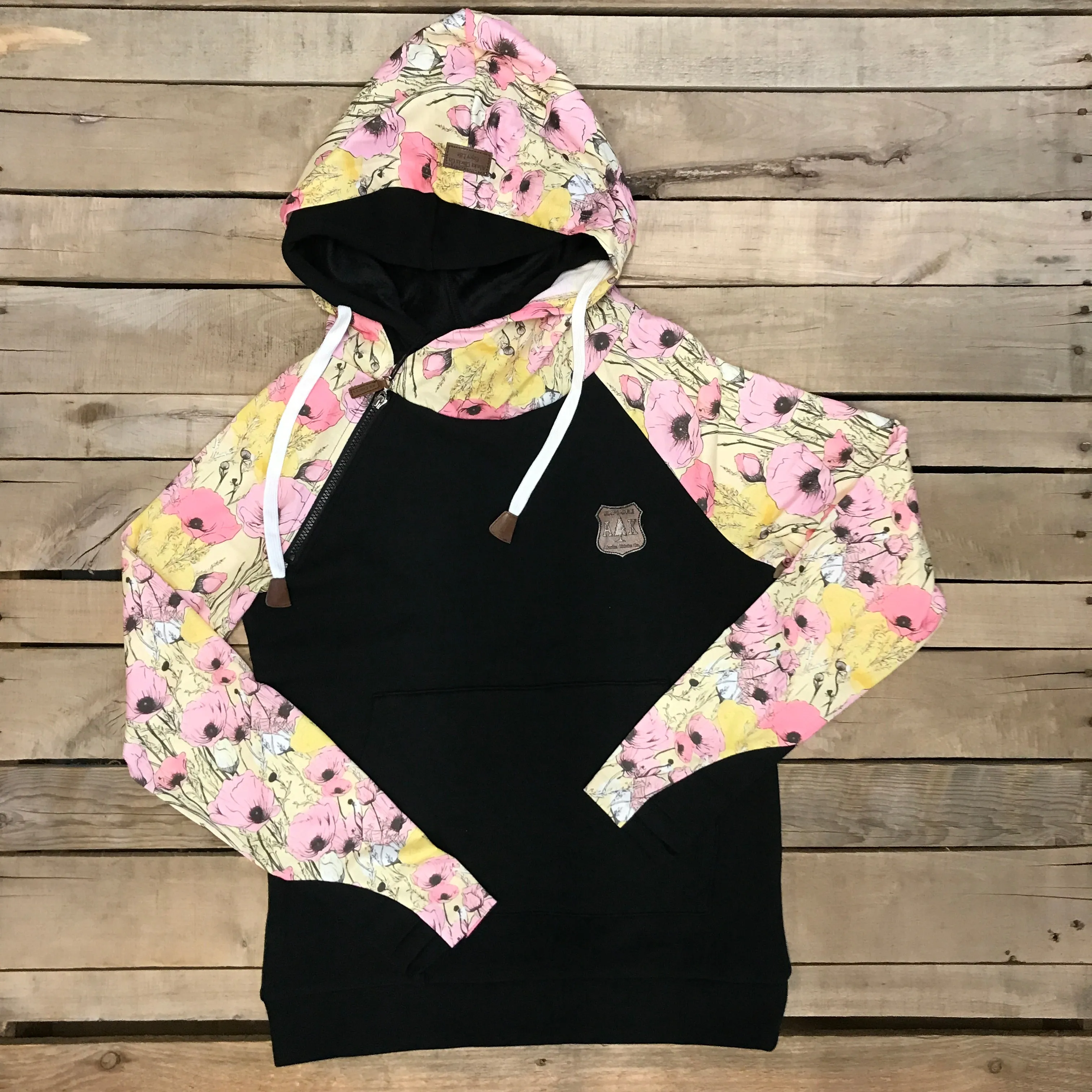 Poppy Floral Sleeve Hoodie