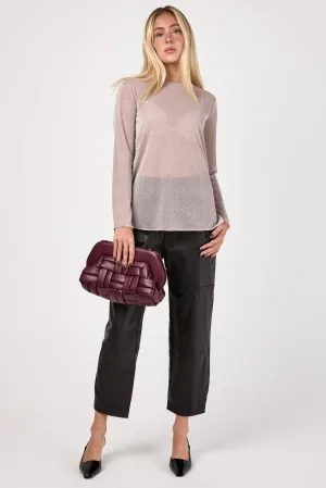 Prugna Knit Top in Powder Lurex