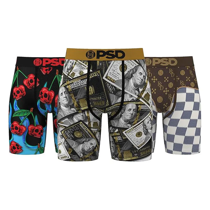 PSD Men's Multicolor Rich Drip 3-Pack Boxer Briefs XX-Large Underwear - 323180185-MUL-XXL