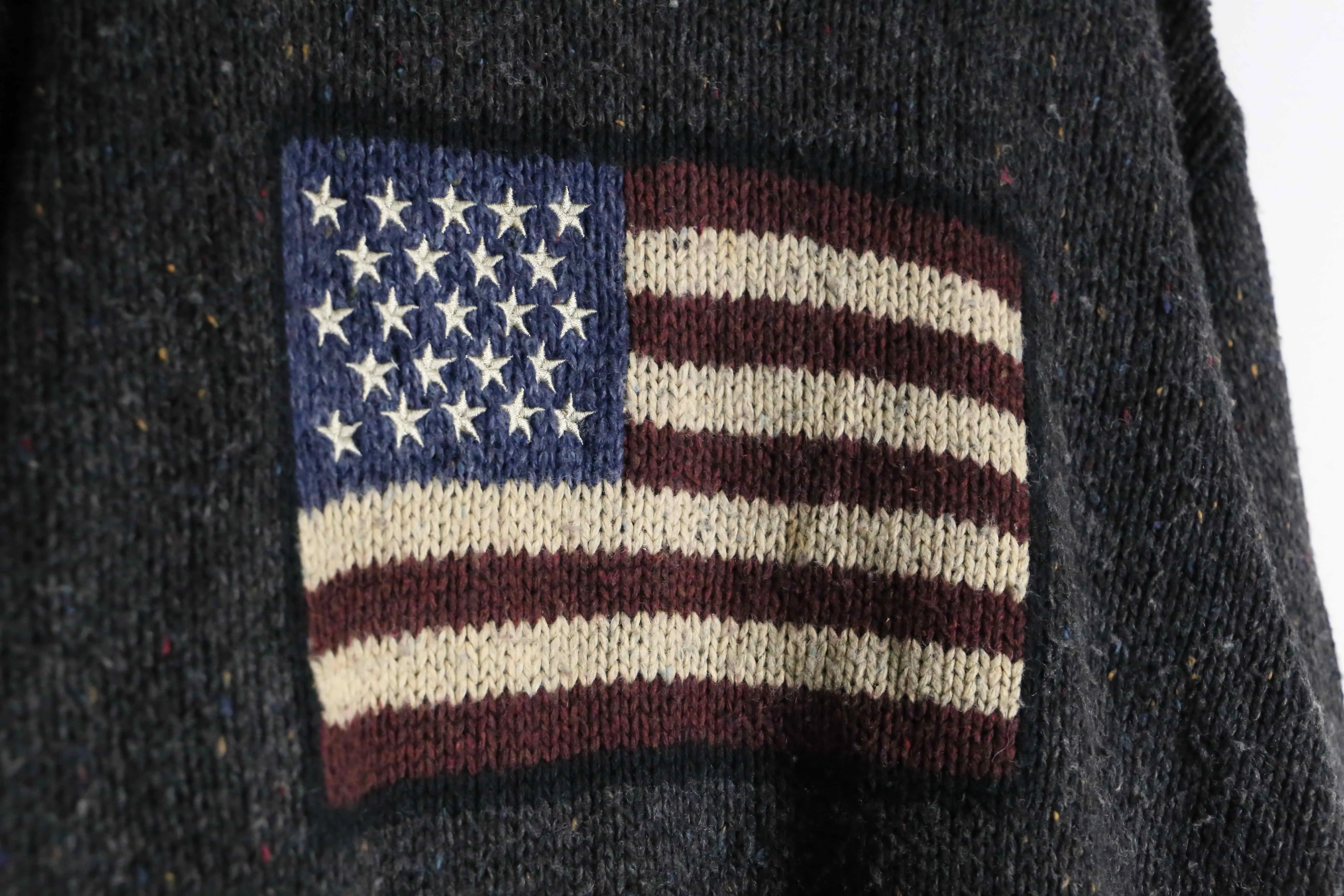 "cotton traders" glay color stars and stripes design knit