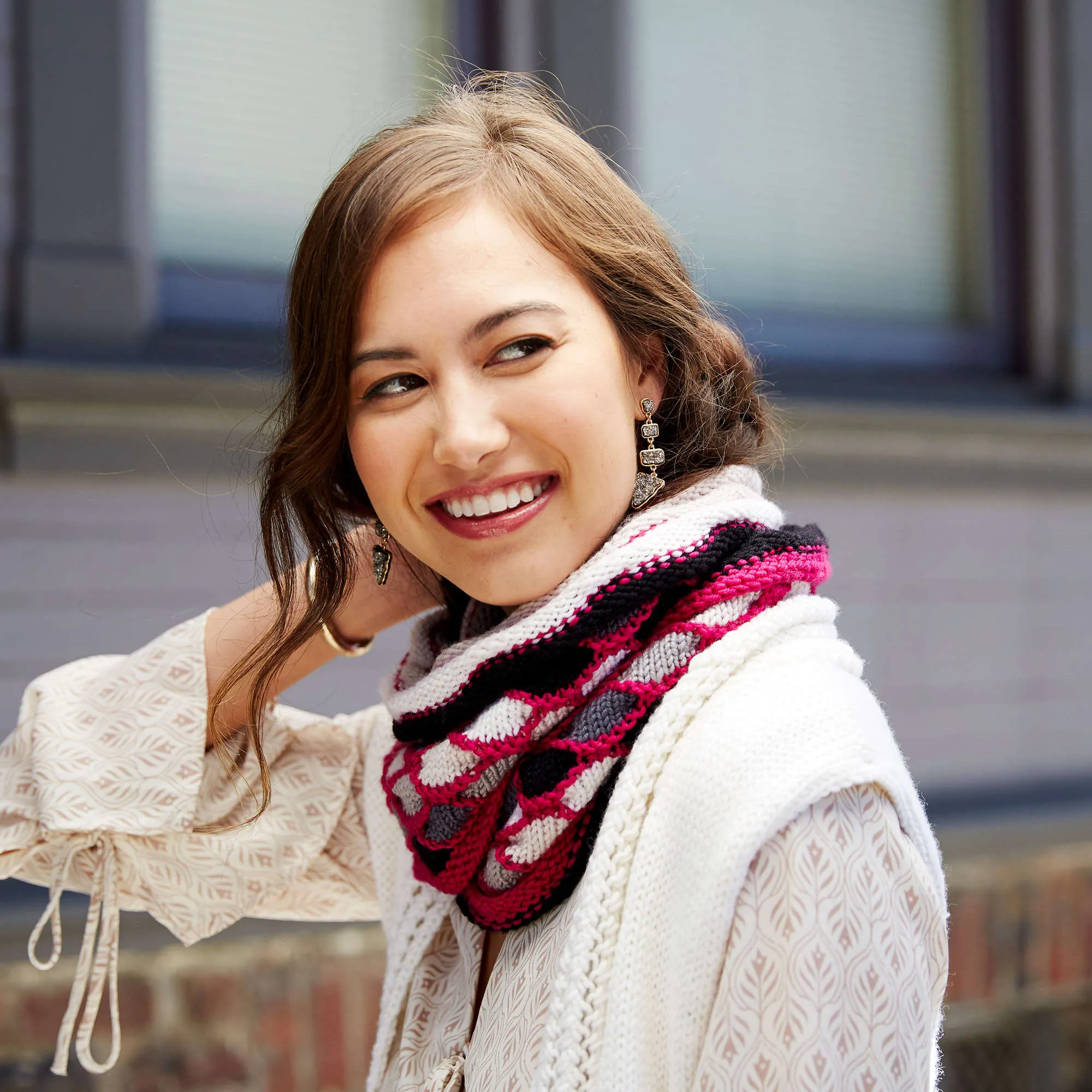 Red Heart Knit Roulette Chic Cowl